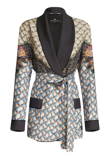 ETRO tied-waist silk blazer - Blu