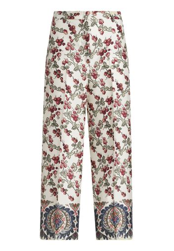 ETRO grape-print cropped trousers - Bianco