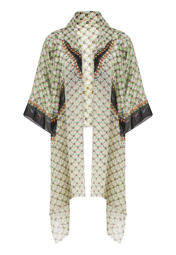 ETRO floral-print silk shrug shawl - Verde