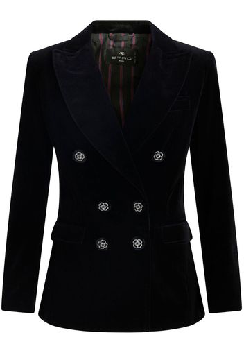 ETRO double-breasted velvet blazer - Nero