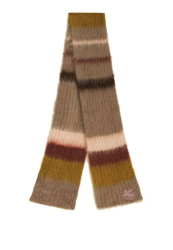 ETRO striped ribbed-knit scarf - Marrone