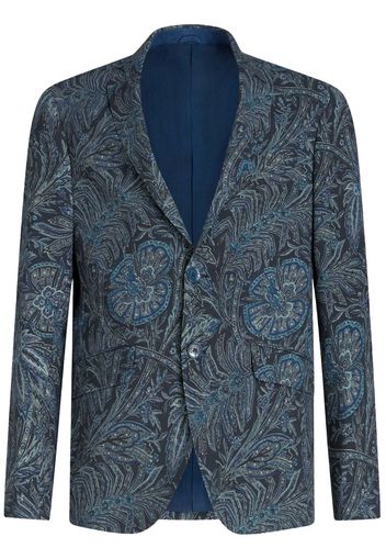 ETRO patterned floral-print buttoned jacket - Blu