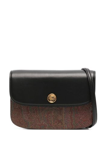 ETRO logo-plaque paisley-print shoulder bag - Nero