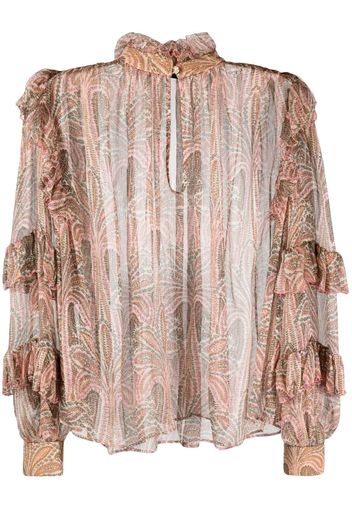 ETRO paisley-print ruffled blouse - Rosa