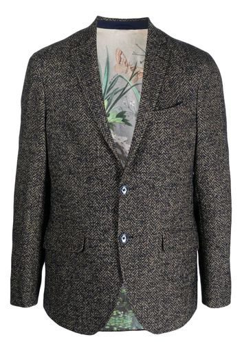 ETRO herringbone-pattern buttoned blazer - Blu