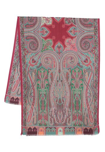 ETRO graphic-print cashmere-silk scarf - Verde