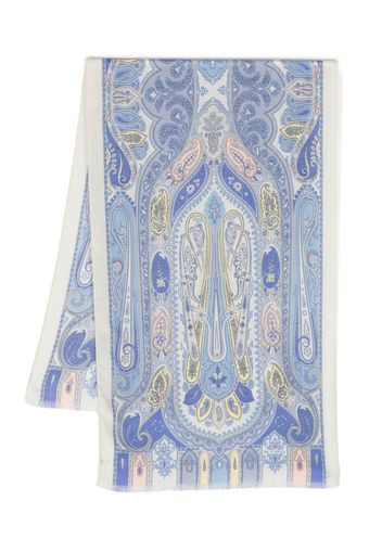 ETRO paisley-print cashmere-silk blend scarf - Blu