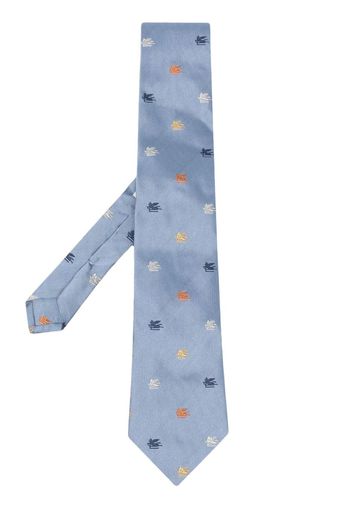 ETRO logo-jacquard silk tie - Blu