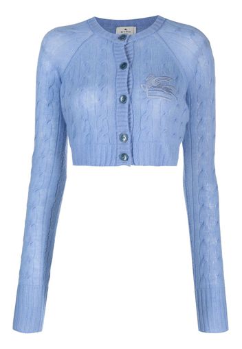 ETRO cable-knit cropped cardigan - Blu