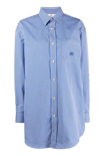 ETRO Camicia a righe con ricamo - Blu