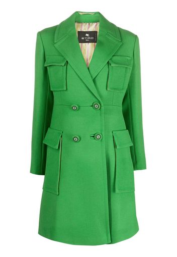 ETRO double-breasted virgin wool coat - Verde