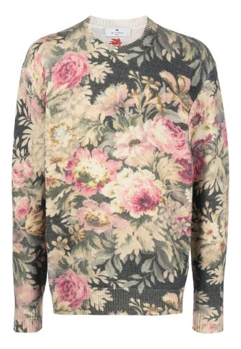 ETRO floral-print wool jumper - Verde