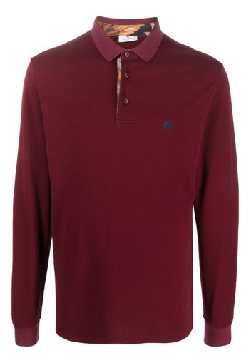 ETRO logo-embroidered cotton polo shirt - Rosso