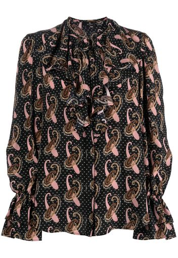 ETRO paisley-print silk blouse - Nero