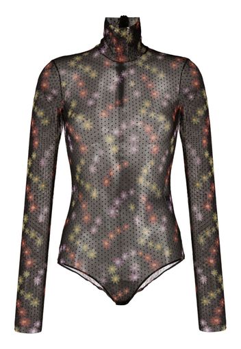 ETRO floral-print point d'esprit bodysuit - Nero