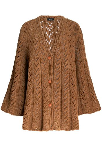 ETRO button-down wool cardi-coat - Marrone