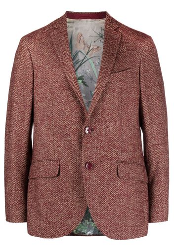 ETRO single-breasted herringbone blazer - Rosso