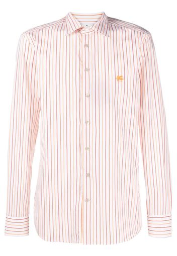 ETRO logo-embroidered striped shirt - Arancione