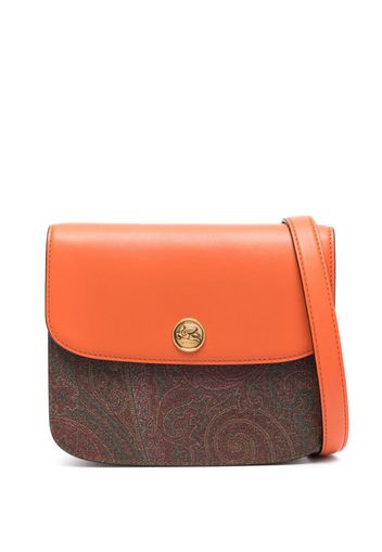 ETRO paisley-print leather crossbody bag - Arancione