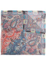 Etro paisley-print silk scarf - Blu