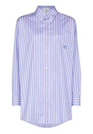 ETRO oversize pinstripe pattern shirt - Blu