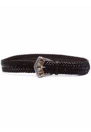 ETRO buckle-fastening woven leather belt - Marrone