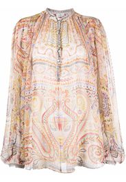 ETRO paisley-print silk chiffon blouse - Toni neutri