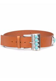 ETRO leather stone belt - Marrone