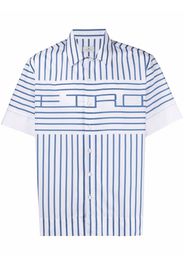 ETRO cotton logo-stripe shirt - Blu