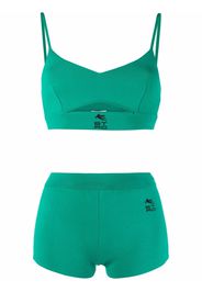 ETRO Top e shorts con ricamo - Verde