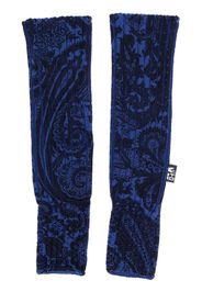 ETRO logo-patch knitted gloves - Blu