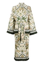 ETRO floral-print wrap coat - Verde