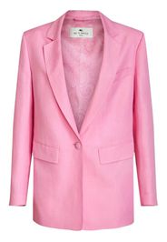 ETRO button-fastening linen-silk blazer - Rosa