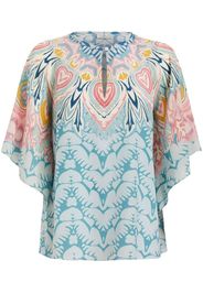 ETRO graphic-print silk blouse - Blu