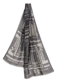 ETRO graphic cashmere sheer scarf - Nero