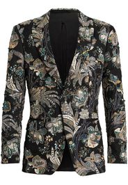 ETRO floral-jacquard single-breasted blazer - Nero