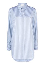 ETRO embroidered-logo striped shirt - Blu