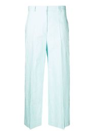 ETRO paisley-jacquard cropped trousers - Blu