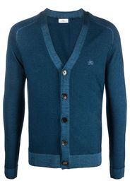 ETRO logo-embroidered wool cardigan - Blu