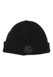 ETRO Pegaso-embroidered ribbed beanie - Nero