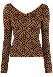 ETRO long-sleeved knitted top - Marrone