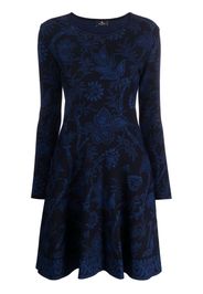 ETRO floral-jacquard fluted minidress - Blu