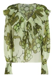 ETRO Berry-print ruffled blouse - Verde