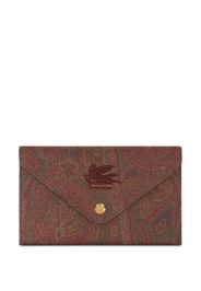 ETRO logo-embroidered paisley clutch - Rosso