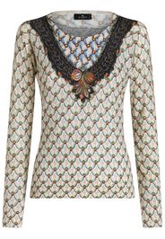 ETRO floral-print knitted top - Toni neutri