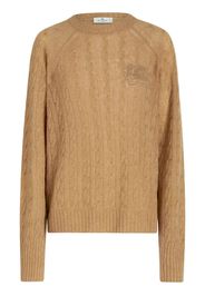 ETRO logo-embroidered cable-knit jumper - Toni neutri