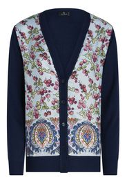 ETRO grape-print cotton-blend cardigan - Blu