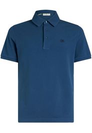 ETRO logo-embroidered piqué polo shirt - Blu