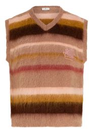 ETRO logo-embroidered mohair-blend sleeveless jumper - Toni neutri