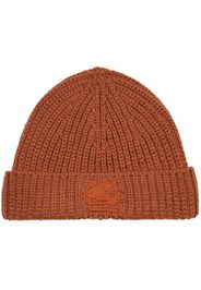 ETRO Pegaso motif-embroidered wool beanie - Marrone